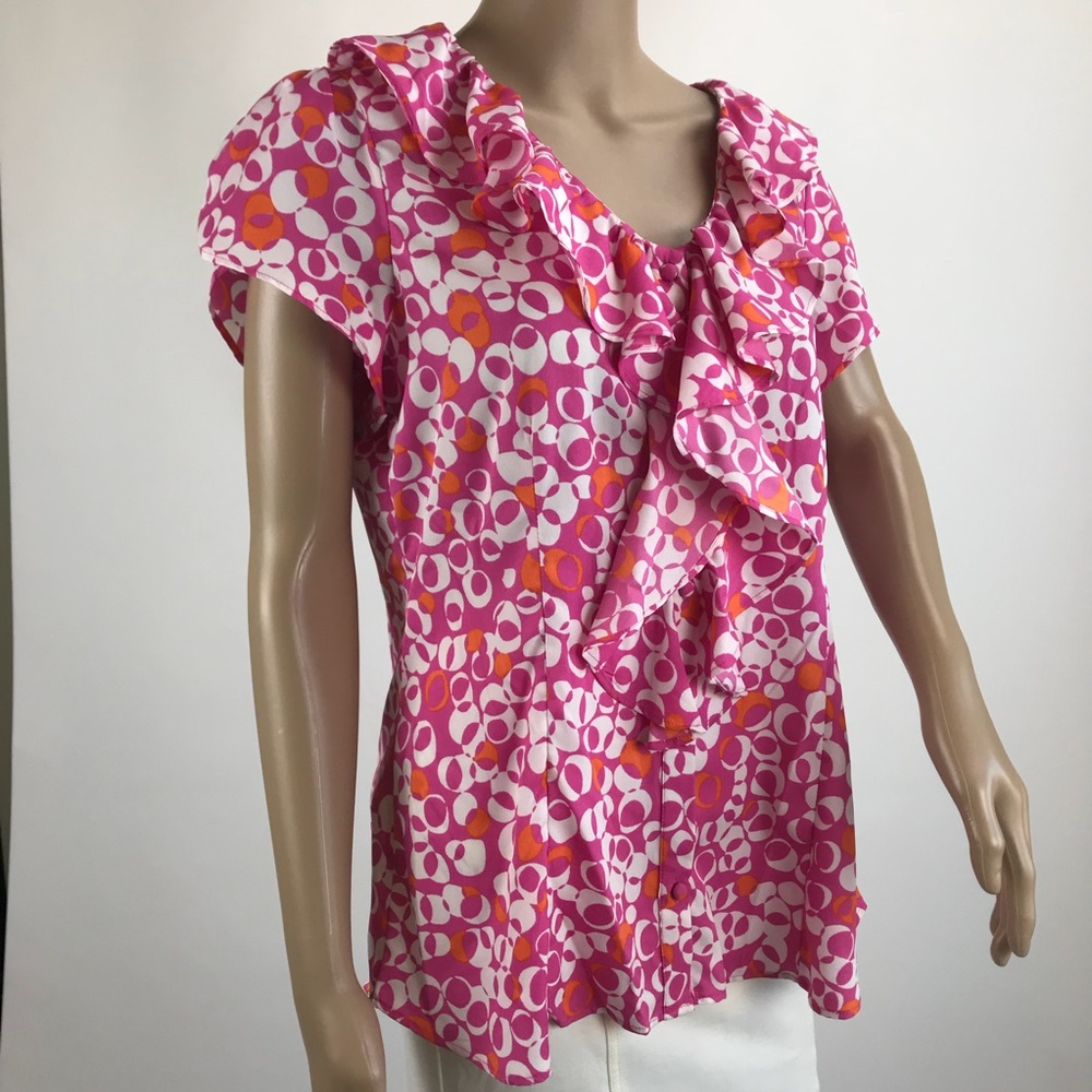 BANANA REPUBLIC Ruffle Button Down Top. Women’s L